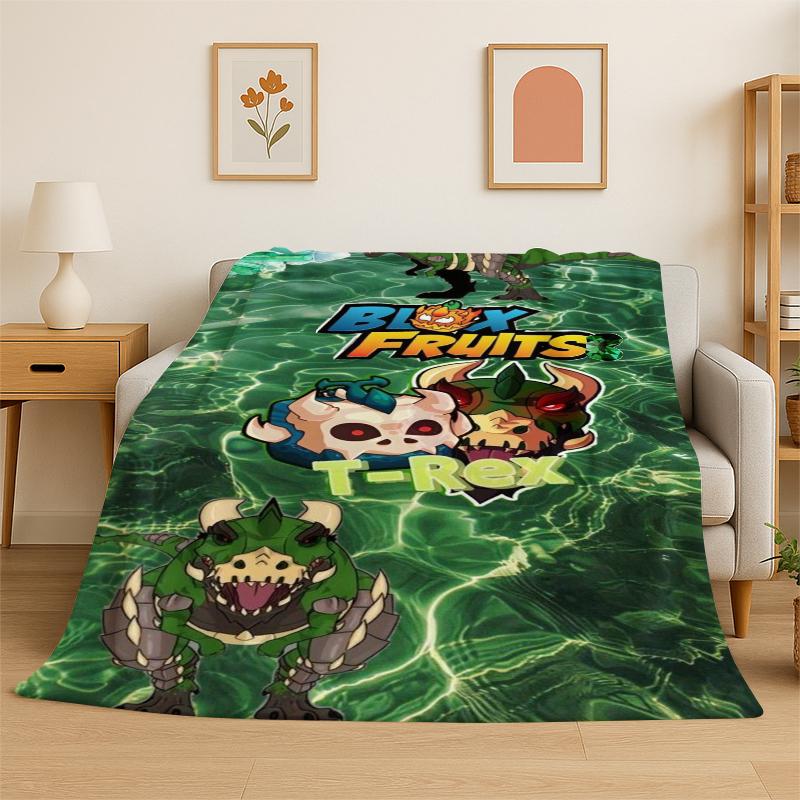 

Classic B-Blox Fruit Cartoon Game Flannel Blanket Soft Warm Throw Blanket for Bedroom Living Room Bed Travel Camping Picnic 75x90cm