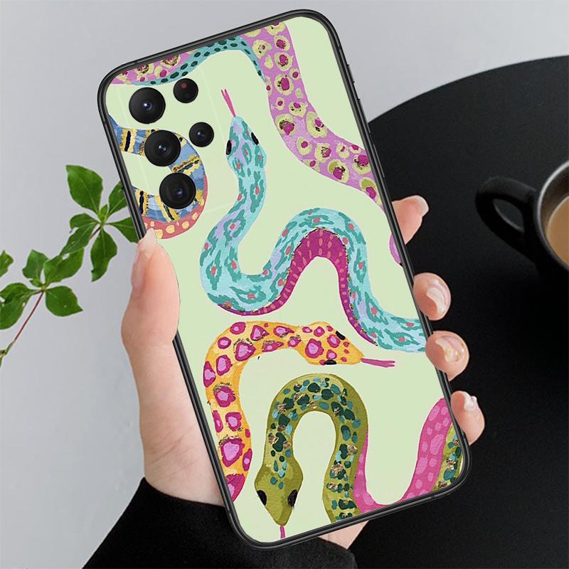 Snake Art Funda Phone Case For Samsung Galaxy S25 S24 S23 S22 S21 Ultra S24 S23 S22 S21 S25 Plus S24 S25 FE