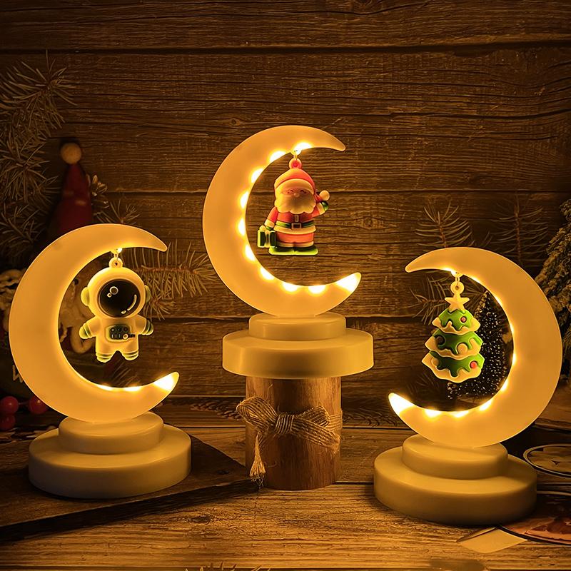 LED vánoční noční osvětlení dekor kreslený Santa Claus vánoční strom ozdoby dárek Navidad domácí dekorace 2025 novoroční dárek