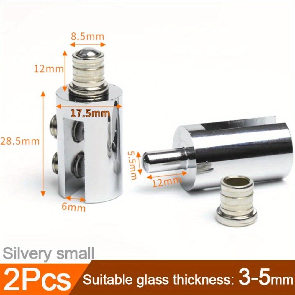 2Pcs Glass Door Active Hinges for Shower Door Pivoted 90 Degree Brass Glass Shower Accessories Screen Clamps Upper and Lower Shaft