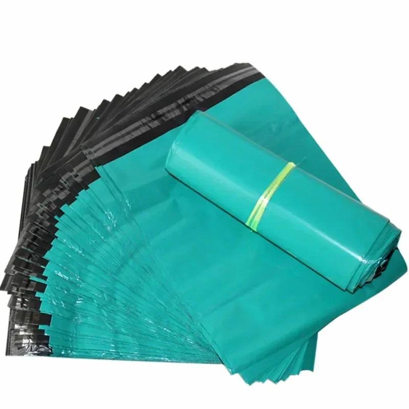 

New 100Pcs Plastic Courier Green Bag Express Packaging Bags Thicken Clothing Waterproof Mailing Bags Self Seal Envelope Pouch зелёный