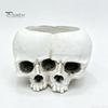 Gothic Style Gift Double Skull Flowerpot for Succulents Green Plants, Realistic Resin Planter, Small Pot Plant Halloween Party & Indoor Outdoor