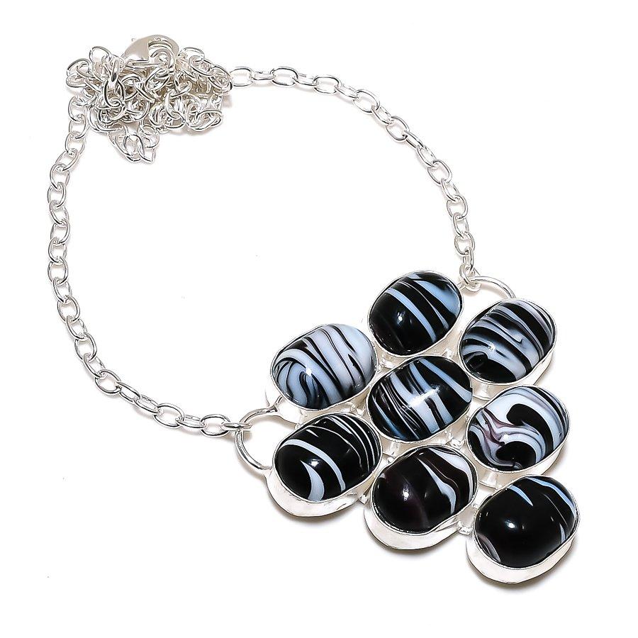 

Natural Sulemani Hakik Gemstone 925 Sterling Silver Jewelry Necklace 18 e0u01