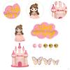 18 Pieces Princess Cake Toppers,Castle Decoration,Cute Theme, Shower Supplies,with