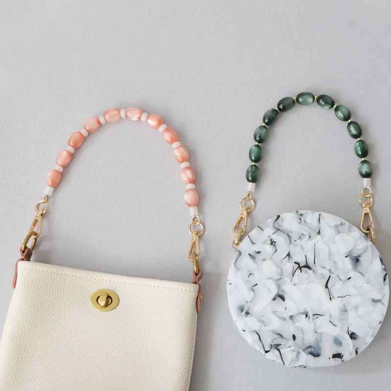 New Fashion Autumn Woman Bag Accessory Detachable Luxury Beaded Chains Cute Acrylic Strap Women Handbag Shoulder Handle Chain