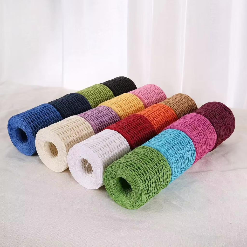 Mengchu DIY Raffia Woven Bag and Summer Straw Hat Materials 100% Cotton Thread for Hand Knitting Fancy Yarn Style