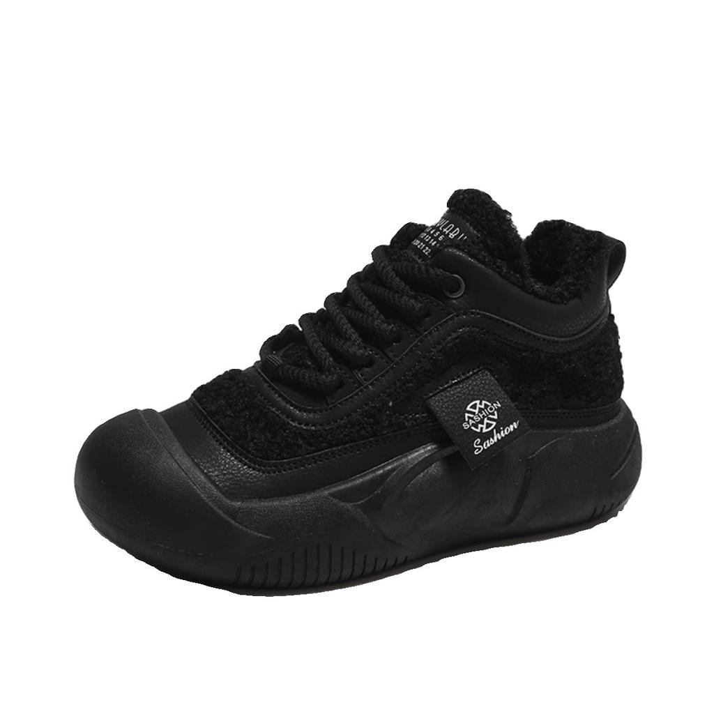 Support 2025 winter new casual short boots retro versatile high-top shoes lightweight soles velvet thermal cotton shoes