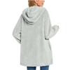 Women's Long Sleeve Button Pocket Casual Plush Hooded Jacket
