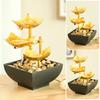 Gold Tabletop Water Fountain 3 Tier Lotus Indoor Desktop Fountain Ornament with Light Small Decorative Waterfall Fountain for Home Bathroom