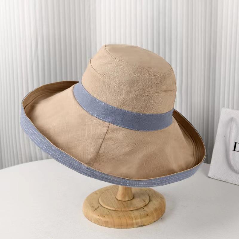 

Bucket Hat Women Summer Double Sided Big Brim Sunshade Spring Fisherman Cap Foldable Sunhat Sunscreen Sun Hat New 56-58cm