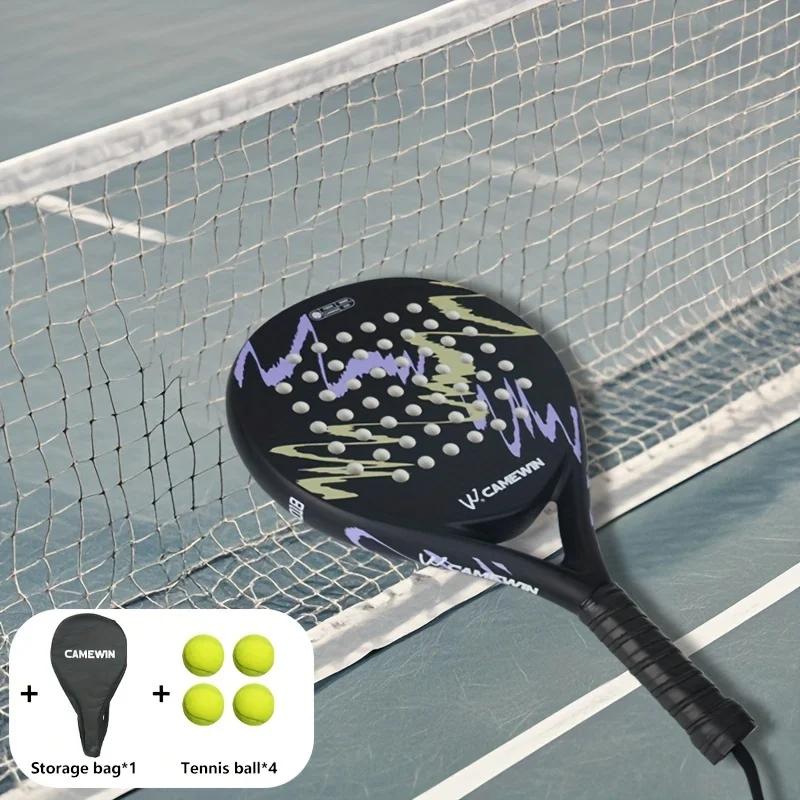 

Padel Racket with Carbon Fiber Surface - EVA Memory Flex Foam Core Lightweight Racquet + 4 Tennis Balls & Storage Bag Included