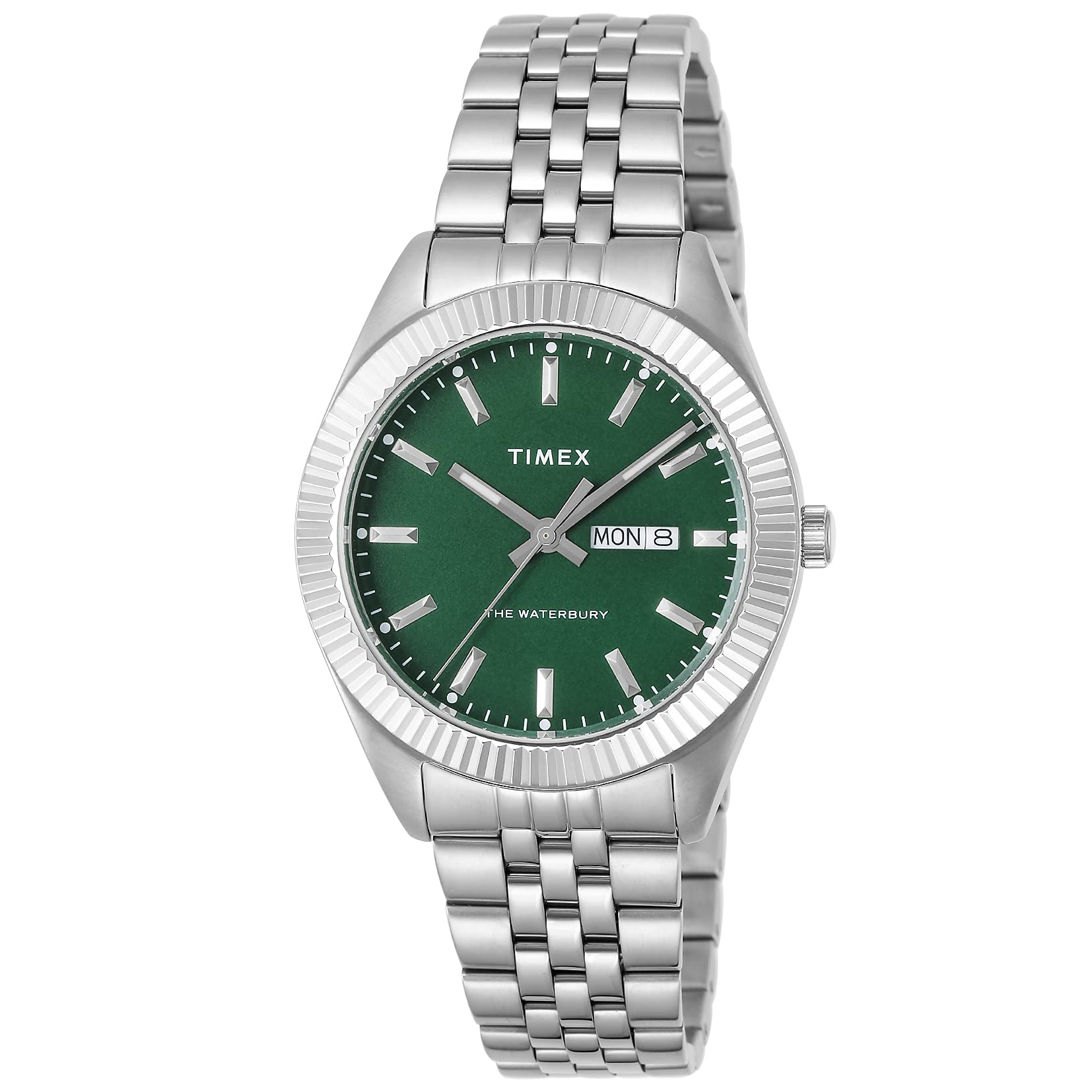 

[TIMEX] Watch Timex Waterbury Legacy Green Dial Stainless Steel Mineral Glass Quartz 40MM America Watch TW2V18100 Silver