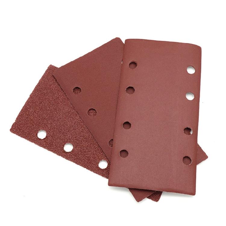 Multipurpose 185x93mm Flocking Sandpaper Sheets 8 Hole Design Anti Static Abrasives For DIYer Projects Smooth Finishing