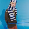 MISU AND BARBE STRIPY BEANIE NAVY