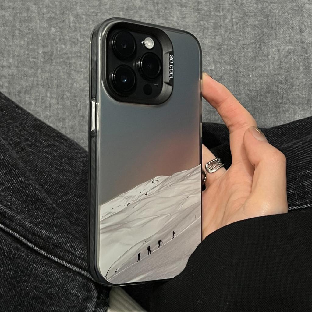 New models of iPhone 18 Pro Max phone cases, 16 matte laser finish, 15 snow mountain design, 14/13 Pro, unisex, and 12XR.
