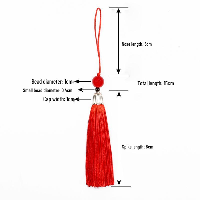 8cm Beaded Ice Silk Tassel Pendant for Hats & Bookmarks - Fine Thread Design, Free Shipping