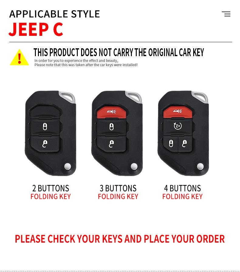 Car Key Case Cover Protective Shell Fob for Jeep Wrangler JL JLU Rubicon Gladiator JT Sahara JLU 18 2019 2020 2021 2022 2023