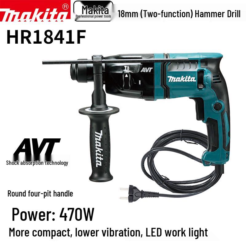 

Makita HR1841 470W 18mm Lightweight Rotary Hammer Drill CN plug (adapter included)