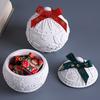 Christmas Ornaments Round Candle Jar Silicone Mold Diy Handmade Relief Snows Berry Ball Plaster Resin Storage Box Craft Molds