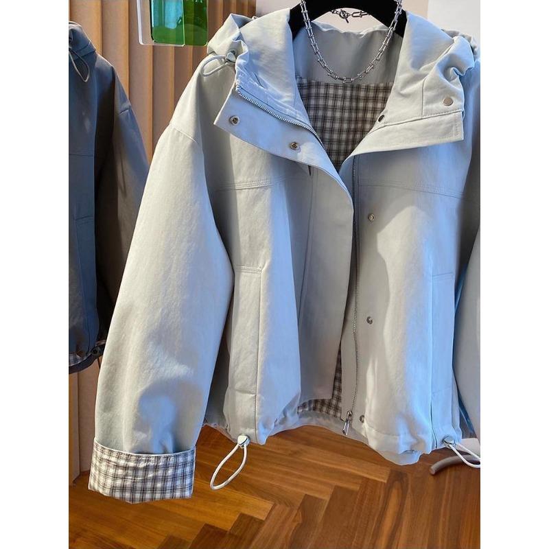 Plus Size Women S Hooded Windbreaker Jacket Workwear Style