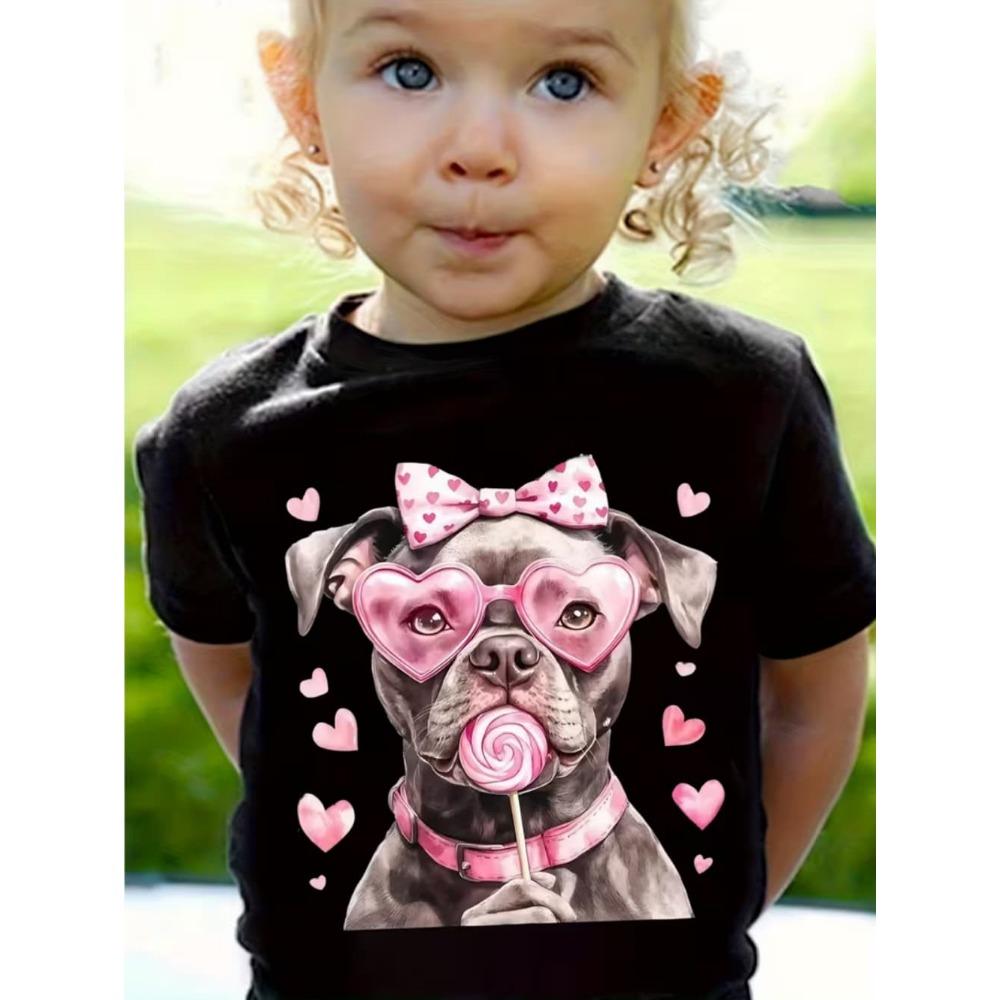 Funny Dog Pattern Children's T-Shirt Girl Cute Animal 3D Printed Fashion Top Short Sleeve Tee Summer Children Clothes Girl Tops