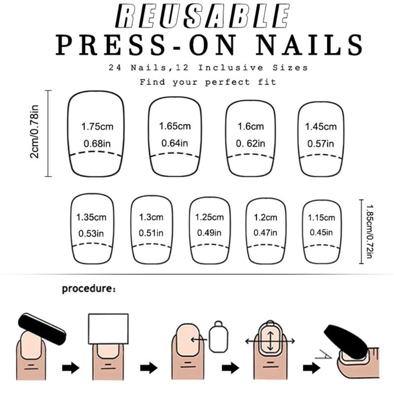 Square Press on Nail 4th of July Fake Nail Independence Day Glues on Nail Patriotic False Nail Full Cover Fake Nail