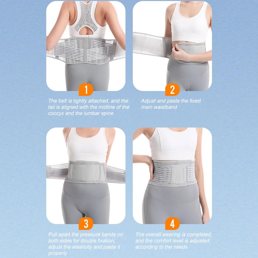 1Pcs Adjustable Back Brace For Lumbar Support Pain Relief Breathable Compression Belt