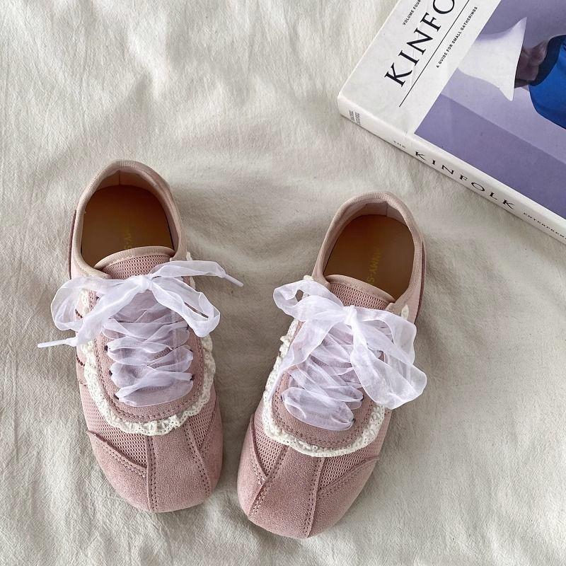 Mesh comfortable breathable flat casual shoes 2025 spring and summer new ballet sweet niche Forrest Gump sports shoes women