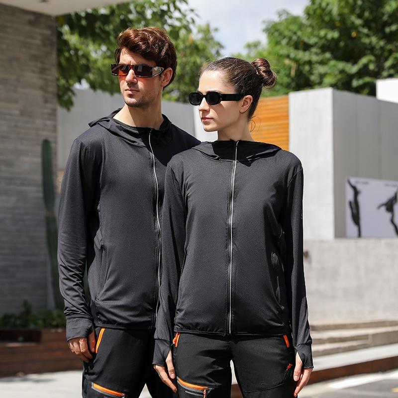 UPF 50+ Sun Protection Hoodie Jacket, Lightweight Ice Silk Breathable Sunscreen Clothing with Pockets for Fishing, Hiking