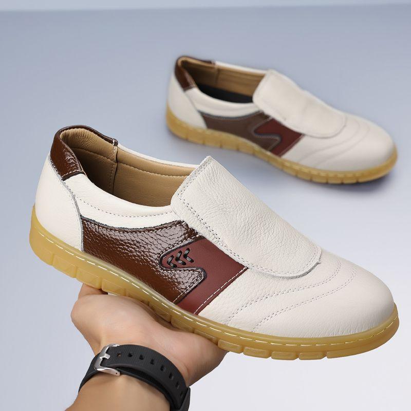 

Мужские кожаные туфли слипоны с круглым носком из коровьей кожи, роскошная распродажа, подлинная классика, оригинал по акции, для взрослых, ретро, мужская повседневная обувь 45