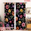2 Stück 2D Flachdruck Fenster Vorhänge Lebendige Florale Volks Digital Gedruckte Polyester Vorhänge Festlicher Urlaub Für Festliche Porträts