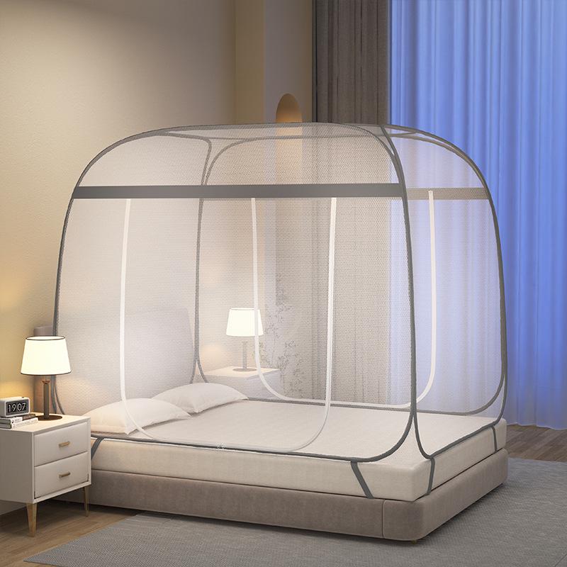 Mongolian Yurt Style 2m Anti-Fall Mosquito Net, No Installation Needed, Fits 1.8m Bed