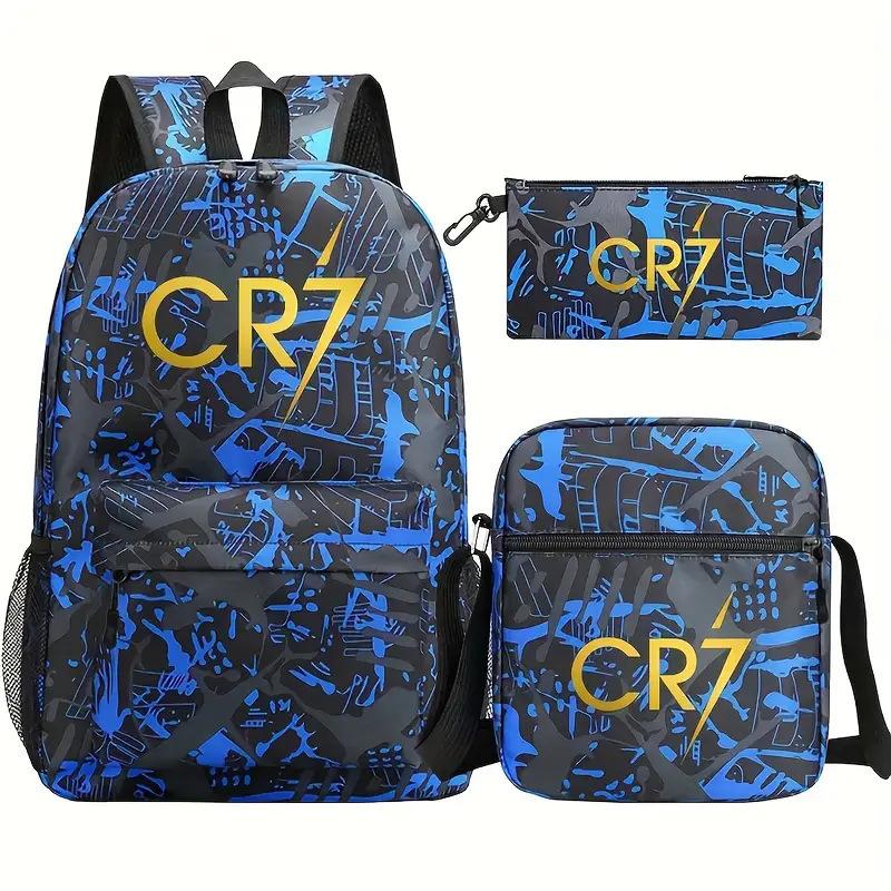 Youth Fashion Backpack Shoulder Bag Pencil Case Children'S Student School Bag 3-Piece Set
