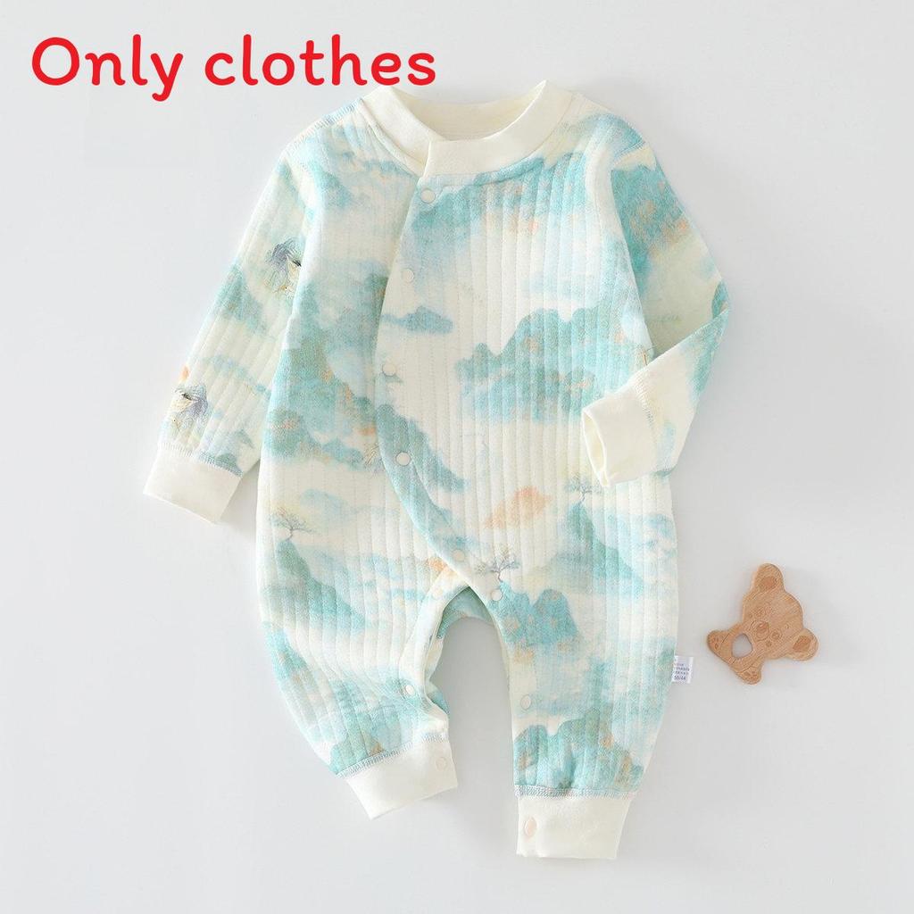 Baby Warm Fleece Baby Romper With Cartoon Animals Print Design For Winter And Autumn Newborns Baby Clothes