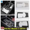 Stainless Steel Auto Central Control Stalls Gear Shift Box Water Cup Panel Accessories Cover Trim Fit For Mazda 3  -
