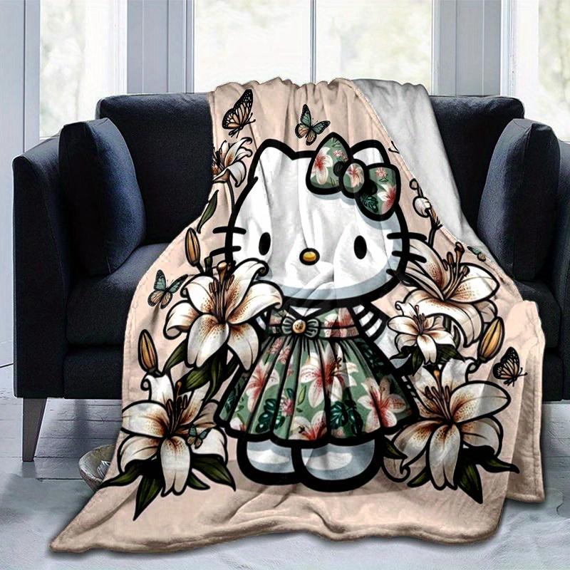 

1pc. Hello Kitty Floral Print Blanket - Perfect for Home, Office, or Outdoor Use - Ideal G 100x150cm