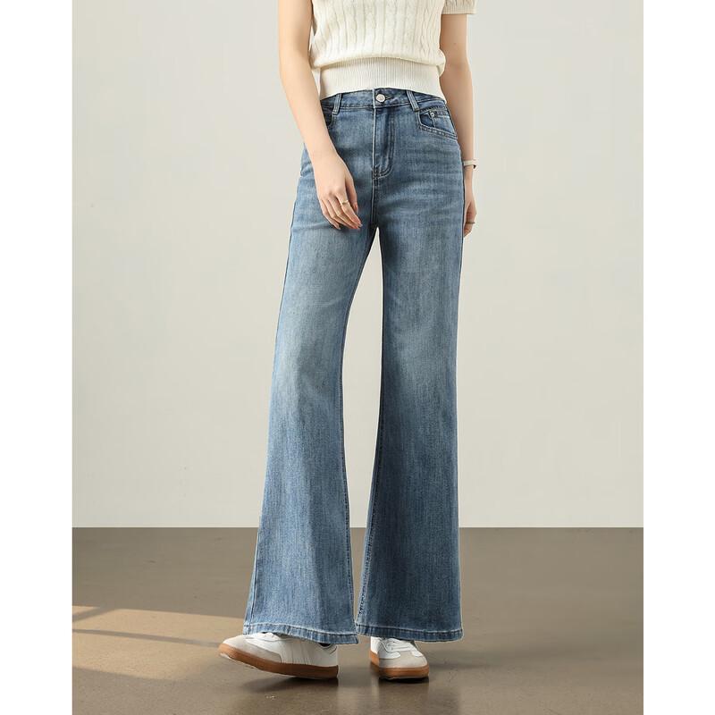 TERRE BLEUE Vintage High-Waist Flare Denim Jeans