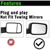 Ram Passenger Right Side Heated Mirror Glass Compatible With 2009-2018 Dodge Ram 1500 2500 Right Power Heated Convex Mirror Glass 68050298AA,
