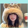 Cute Cake Bear Plush Hat With Earmuff Ear Protection For Women Winter Warmth