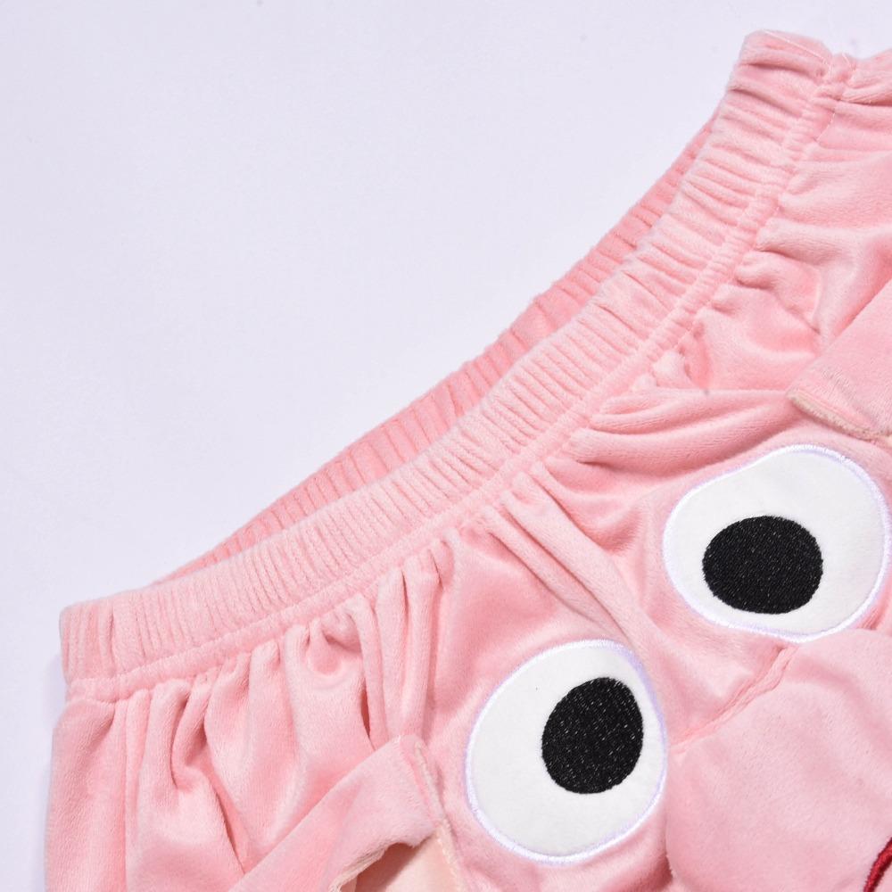 Loose Velvet Elephant Shorts 3D Ears Trunk Trousers Casual Funny Plush Sleepwear Men Women