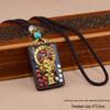 Ebony Tangka Necklace with Ethnic Na Fu Pendant - Buddha Amulet for Men & Women