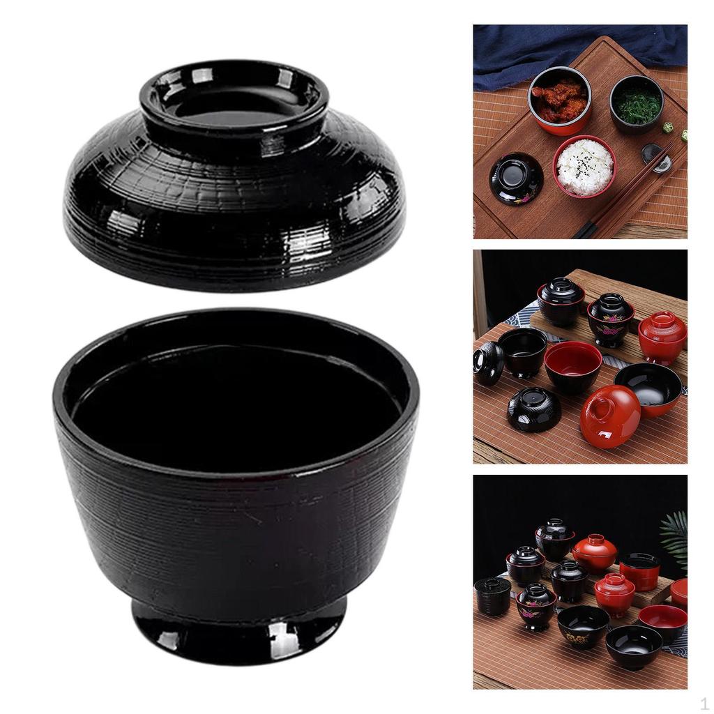 Soup Bowl with Lid Container Kitchen Round Tableware Japanese for Fried Pasta Cereal Appetizer
