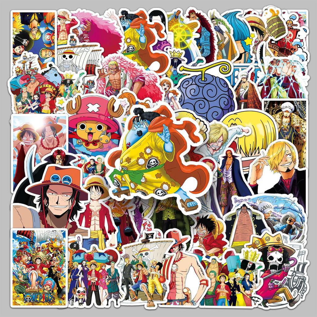 50 Waterproof One Piece Anime Character Stickers for Phone Cases