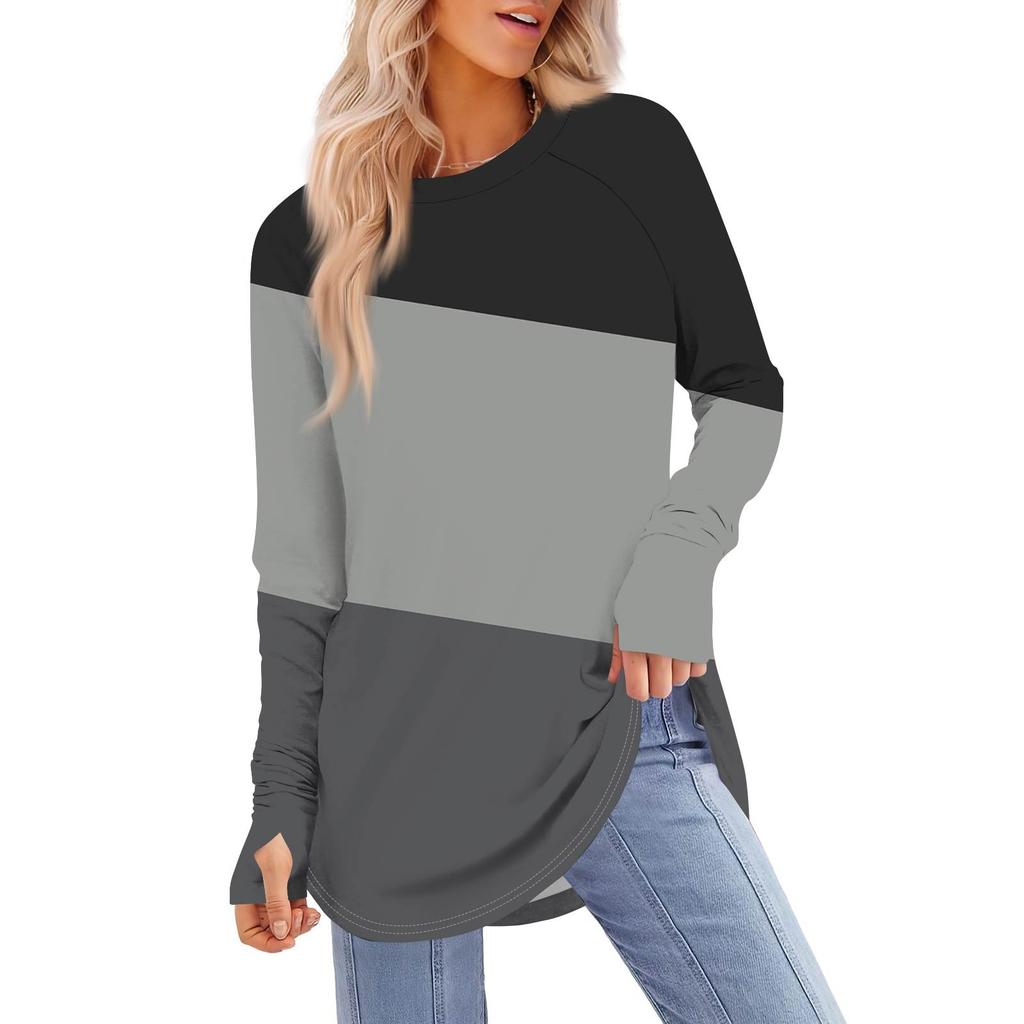 Womens Oversized Sweatshirt Graphic Sweater Long Sleeve Drop Shoulder Round Shirt Tops Vintage Clothes
