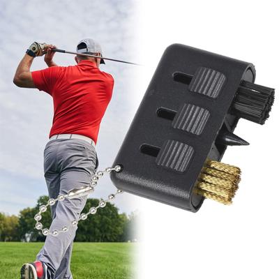 The Golf Club Three-in-One Cleaning Brush Combines Wire Bristles, Nylon Bristles, and a  Cleaner for Deep and Effective Cleaning