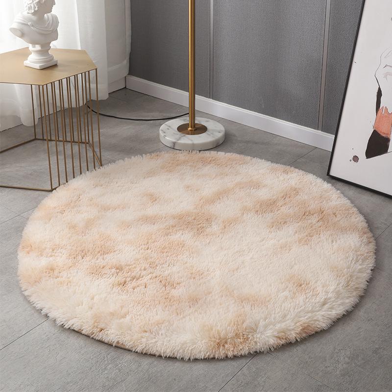 Thickened Gradient Tie-Dye Round Rug for Living Room and Bedroom 0.4x0.4m Round