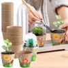 30pcs Biodegradable Seedling Flower Pots With Domes Handmade Garden Paper Craft Kit With 20 Sheets Stickers For Kids DIY Garden