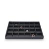 Stackable PU Leather Jewelry Pallet Black Jewelry Drawer Inserts Bracelets Storage Organizer  Ring
