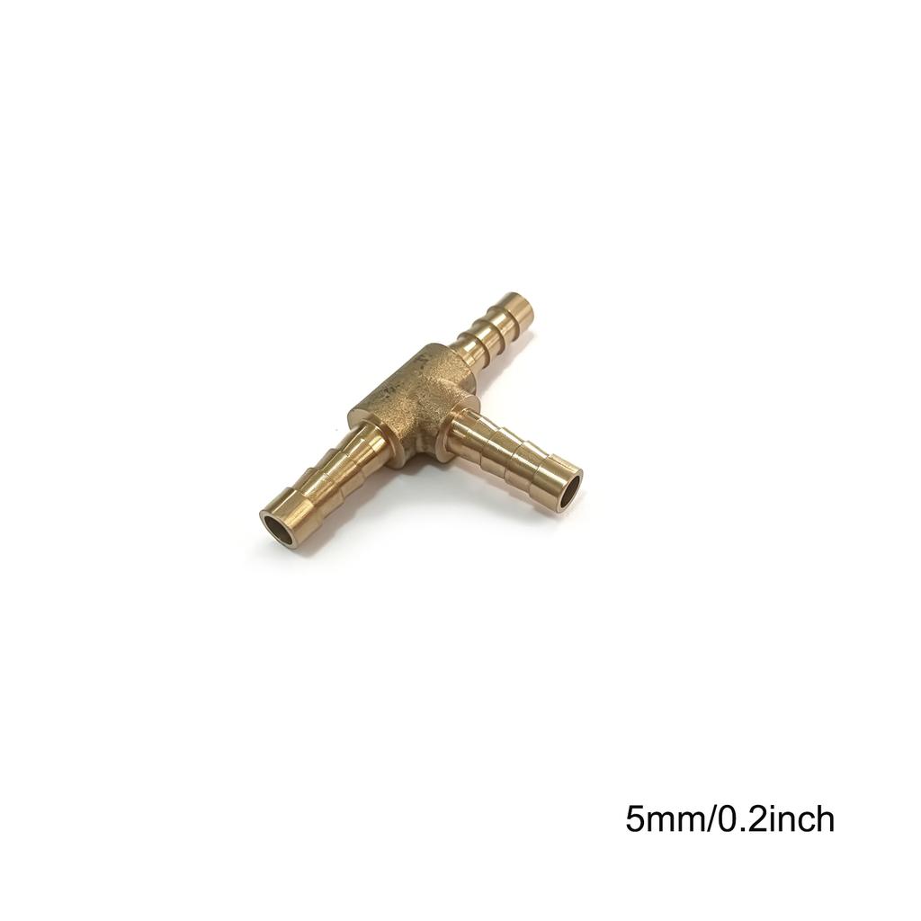 4/5/6/8/10/12/14/19mm Hose Barb Tail Tee 3 Ways Reudcing Brass Pipe Fitting Splitter Coupler Adapter Connector Water Gas Oil