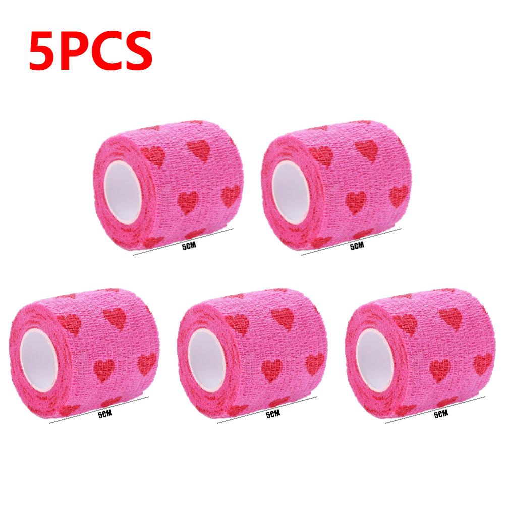Printed Self Elastic Adhesive Athletic Tape Wraps 2.5cm/5cm/7.5cm Sports Colorful Bandage for Tattooing Finger Joint Knee Pet